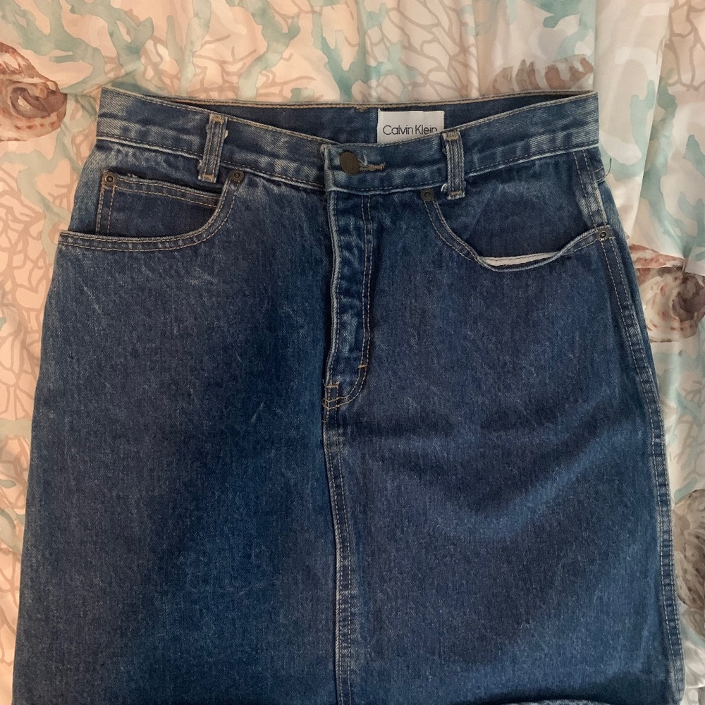 Vintage Calvin Klein Blue Denim Skirt
